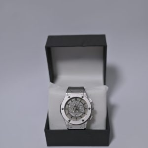 titanium edition skeleton dial chronograph – luxury men's watch with premium rubber strap